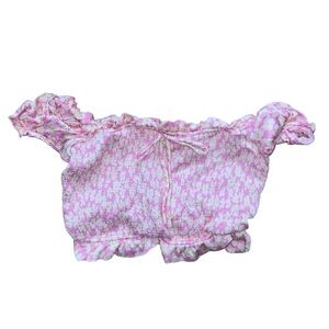 Floral Pink Ruffle Top
